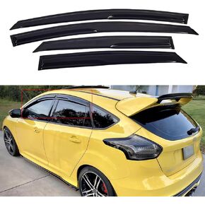 Window Visors for 2012-2018 Ford Focus Sedan & Hatchback，Rain Guards Sun Shields Window Deflector,Tape-on,Mugen Style,4PCS