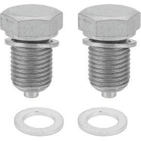 1SET Universal Dial Drain Slop Anti Leakage 1.14 "ارتفاع تصريف البراغي تصريف البراغي مع حشية الفضة المغناطيسية من الصلب الألمنيوم M14x1.5