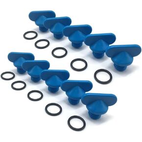 OEM Nylon Blue Manifold Engine Block Drain Plugs Kit Replaces for 22-806608A02 & 18-4226,10Pcs.