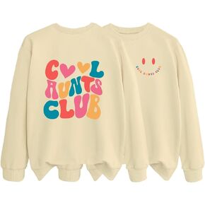 BabyHealthy Cool Aunt Club Sweatshirt for Women Auntie Pullovers Long Sleeve Aunt Aut Top Top