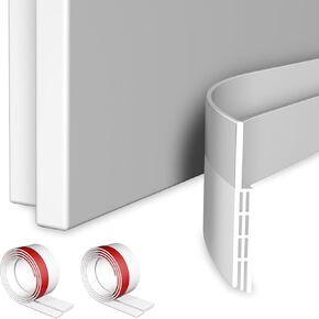 2 Packs Door Draft Stopper,Under Door Sweep for Bottom of Door,Weather Stripping Door Seal,Noise Stopper,Garage Window Blocker Noise Cold Air Insulation,Draft Guard (White, 39.3" L)
