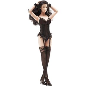 Phicen 1/6 Lace Corset with Gartering Stockings and Shoes for 1:6 Female Figures