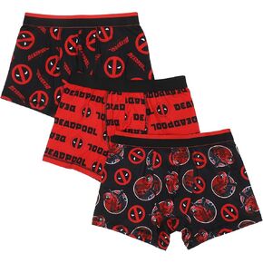 Bioworld Deadpool Character & Logo Men's 3-Pack Boxer Briefs