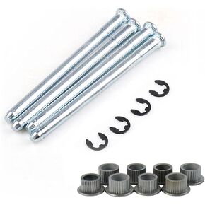 16 PCS Car Door Hinge Pin, Metal Rustproof Stabilized Door Hinge Roll Pin, Door Hinge Repair Kit with E-Ring Clamp Mounting Accessories, Compatible with 1988-2002 Chevrolet GMC (Silver)