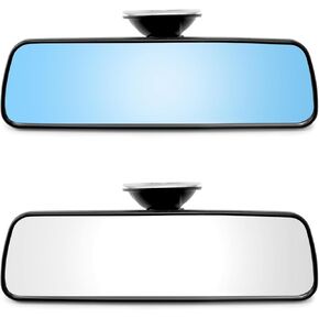 Qwork Car Interior View View Mirror لاختبار القيادة ، مرآة مدرب تعليمي 2 مع كوب شفط قوي لشاحنات سيارات السيارات (20 × 6 سم)