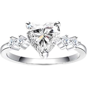 حلقات Moissanite ، حلقات خطبة القلب الذهب الأبيض مطلي بالوعد الحلقة الفضية الاسترليني للنساء حجم 5-10 in Kuwait