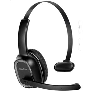 Sindoo JH-101 On Ear Trucker Wireless Bluetooth Headset Noise-Cancelling Headphones Earbuds Wireless Bluetooth Lightweight Single Earpiece Design, Office Work PC Compatible with All Bluetooth Devices