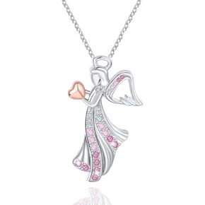 قلادة M & Ostyle Angel Netclace for Girls Womens Crystal قلادة قلادة هدايا المجوهرات للفتيات ابنة ابنة ابنة ابنة