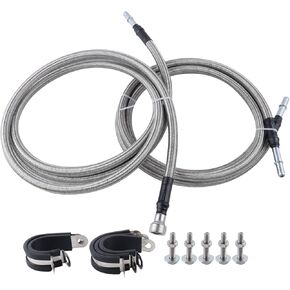 MUCO Stainless Fuel Line kit 819-816 Flexible Braided Lines Stainless Steel for Chevy Silverado/GMC Sierra 1500 2500 HD 3500 2004 2005 2006 2007 2008 2009 2010 GAS 2 Door 19356397