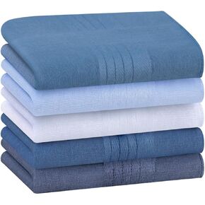 Houlife Cotton Clankkelchiefs للرجال ، ومربع جيب كلاسيكي ملون مع خياطة بألوان متنوعة