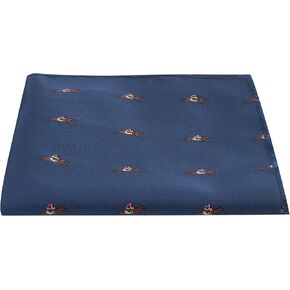 Navy Blue Embroidered Horse and Jockey Pocket Square, Handkerchief