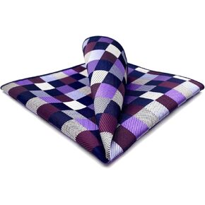 S&W SHLAX&WING Checkered Mens Pocket Squares Multicolored Large for Suit Jacket