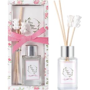 مجموعة Diffuser Reed ، Pretty Valley Home Mini Gypsum Flower Flower Diffuser Lavender 1.01 Fl Oz (30 مل) ، موزع القصب المنزلي لـ Bathroom Office Room Table Table Decor (Silk Blomsson)