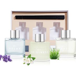 3 حزمة عطر القصب الناشر ، 50 مل لافندر العسل ياسمين الشاي الأبيض ليمونغراس الزنجبيل العطرية الناشر مع 12 عصي الألياف السوداء ، معطر الهواء لمكتب حمام غرفة النوم
