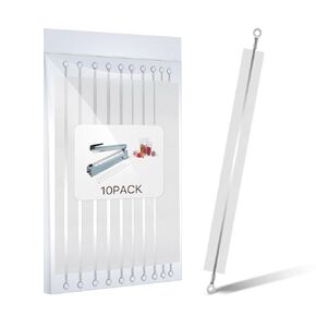 مجموعات إصلاح قطع غيار Flexzion Impulse Sealer لسدادات الحرارة Flexzion Impulse 600 وات 20 بوصة، وPTFE وشرائط ختم الحرارة، وعناصر بديلة، عبوة من 10 قطع