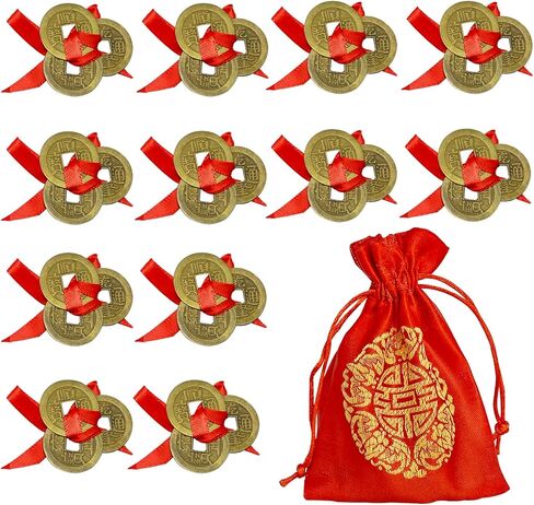 Fengshuibringluck Chinese Coins feng shui Good Luck Coins Three Emperors Wealth and Talismans (5PCS) in Saudi Arabia