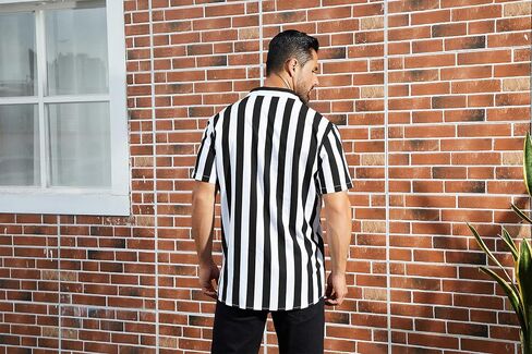 OLEMEK Men’s Casual Shirts Short Sleeve Button Down Shirt Summer Beach Hawaiian Striped Dress Shirt in Saudi Arabia