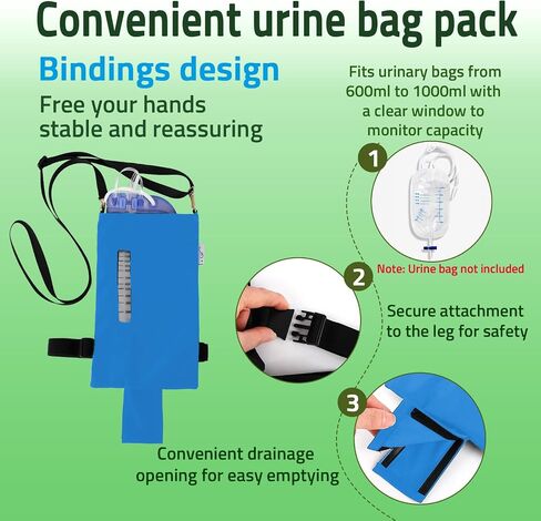 Urine Drainage Bag Holder - Privacy Covers for Wheelchairs Geri Chairs Bed Rails Scooters - Conceals Catheter Line Nephrostomy Pouches - Clear Window (Black Small 600ml-1000ml) in Saudi Arabia