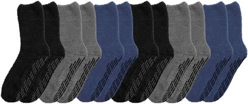 Silverts Men’s and Women’s Diabetic Gripper Non Skid Hospital Slipper Socks for Seniors - Clothing for Elderly - 6 Pack in Saudi Arabia