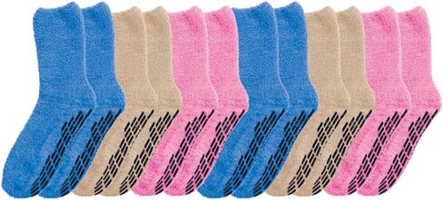 Silverts Men’s and Women’s Diabetic Gripper Non Skid Hospital Slipper Socks for Seniors - Clothing for Elderly - 6 Pack in Saudi Arabia