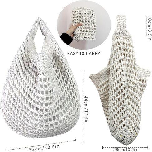 Large Beach Bags for Women Summer Beach Tote Bag Aesthetic Tote Bag Hippie Bag Knit Bag in Kuwait