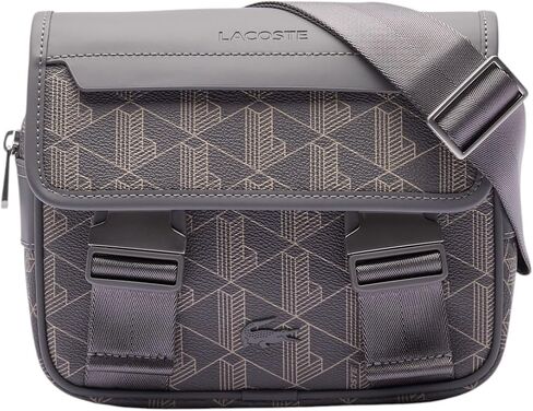 Lacoste Men's The Blend Clipped Monogram Messenger Bag in Saudi Arabia