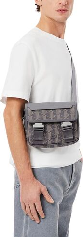 Lacoste Men's The Blend Clipped Monogram Messenger Bag in Saudi Arabia