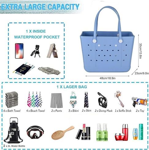 Beach Bag，Rubber Tote Bag ，Washable Tote for Boat Pool Sports Gym in Saudi Arabia