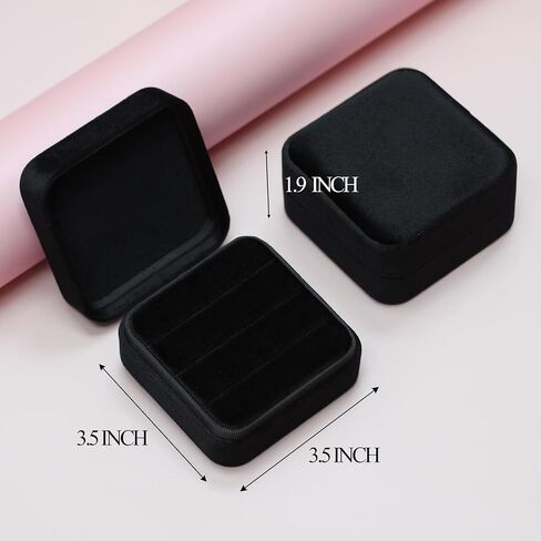 BLUTETE Velvet Jewelry Box Organizer | Ring Holder Case | Jewelry Small Travel Jewelry Storage | Portable Ring Earring Tray Organizer (Emerald Green) in Kuwait