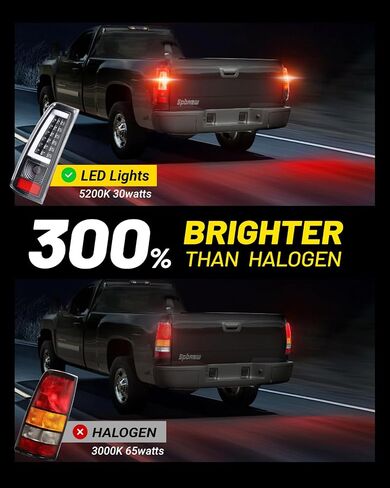LED Tail Lights Assembly Fit for Chevy Silverado 1999 2000 2001 2002, Tail Lights Compatible for 99-02 Silverado 1999-2007 GMC Sierra Classic, Smoked Tail Lights Truck Rear Lamp Black 1 Pair in Saudi Arabia