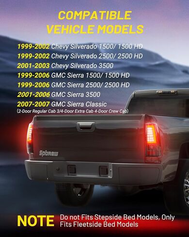 LED Tail Lights Assembly Fit for Chevy Silverado 1999 2000 2001 2002, Tail Lights Compatible for 99-02 Silverado 1999-2007 GMC Sierra Classic, Smoked Tail Lights Truck Rear Lamp Black 1 Pair in Saudi Arabia