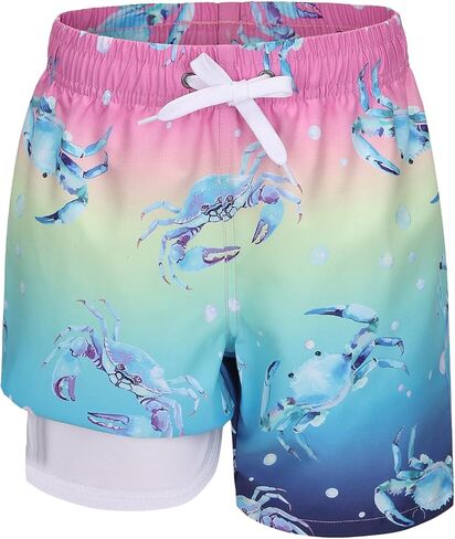 Boys Swim Trunks with Compression Liner for Kids Boys Quick Dry Board Shorts Beach Shorts Swimwear 3-16 Years in Saudi Arabia