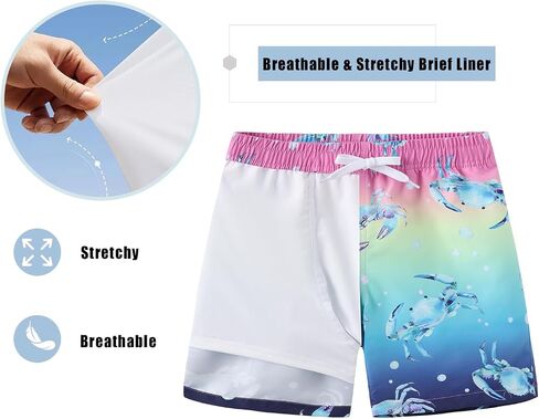 Boys Swim Trunks with Compression Liner for Kids Boys Quick Dry Board Shorts Beach Shorts Swimwear 3-16 Years in Saudi Arabia
