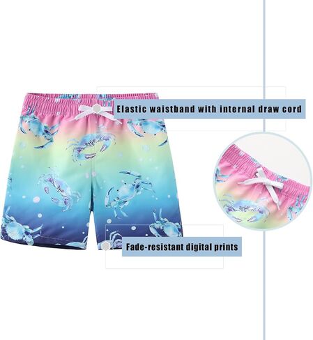 Boys Swim Trunks with Compression Liner for Kids Boys Quick Dry Board Shorts Beach Shorts Swimwear 3-16 Years in Saudi Arabia