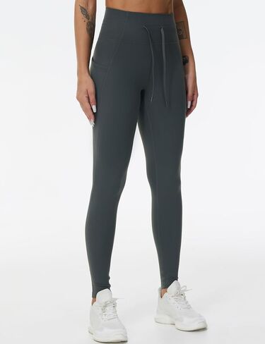 التنين FIT Womens High Weist Percyout Leggings الرباط السطحي السيطرة على السراويل اليوغا مع جيوب in Kuwait