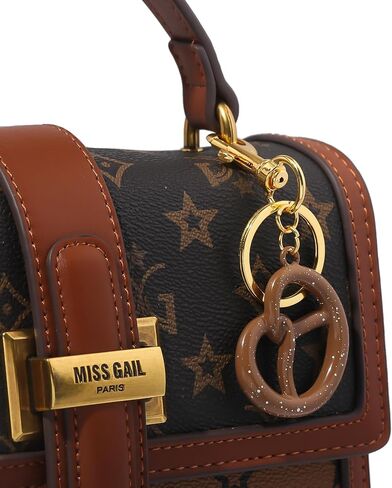 سلسلة مفاتيح سحر حقيبة Pretzel للنساء - سلسلة مفاتيح ، إكسسوارات حقيبة يد محفظة لطيفة - هدايا مجوهرات الاتجاهات النسائية in Kuwait