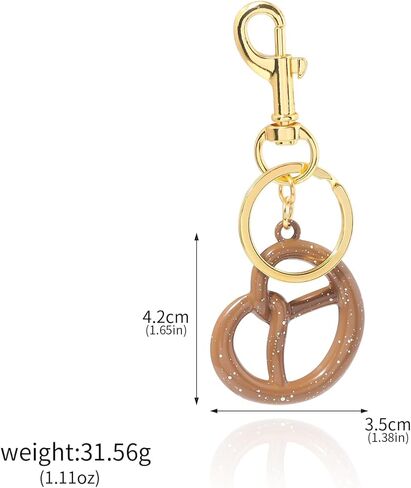 سلسلة مفاتيح سحر حقيبة Pretzel للنساء - سلسلة مفاتيح ، إكسسوارات حقيبة يد محفظة لطيفة - هدايا مجوهرات الاتجاهات النسائية in Kuwait