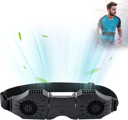 12000mAh 2 Air Vents Under Shirt Fan, 10000RPM Super Powerful Wind Belt Clip Waist Fan, 4 Speeds 7.5-12H WorKing Time Portable Rechargeable Fan for Outdoor Work Camping Travel Fishing. in Saudi Arabia