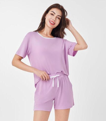 DAVID ARCHY Viscose from Bamboo Pajama Set for Women SuperSoft Short Sleeve Lounge Sets Casual Comfy Summer 2 Piece Pjs Sleep in Saudi Arabia