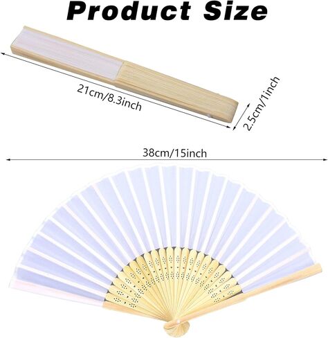 2 Pack Large Folding Hand Fan, Black Chines/Spanish Foldable Fan Nylon-Cloth Vintage Retro Fabric Hand Held Fans for Men/Women Wedding Party Favor Performance Dance Home Decorations Festival Gift in Saudi Arabia