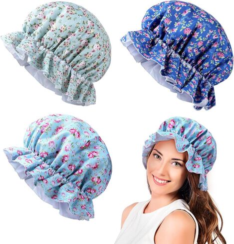 Geyoga 3 PCS Floral Mop Cap Pioners Bonnet Colonial Mop Hats Hat Compital Maid Hat for Women Consolial Assume Assories in Saudi Arabia