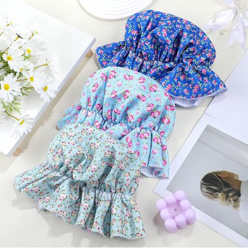 Geyoga 3 PCS Floral Mop Cap Pioners Bonnet Colonial Mop Hats Hat Compital Maid Hat for Women Consolial Assume Assories in Saudi Arabia