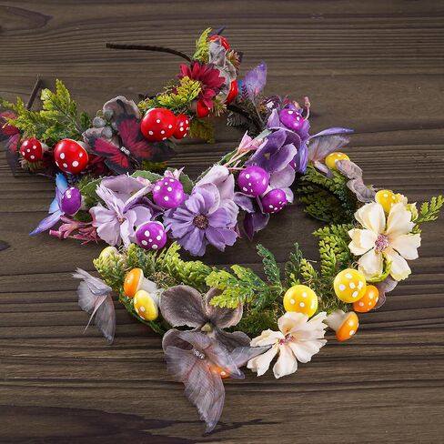 Fantasy Flower Butterfly Mushroom Crown - Renfaire Fairy Headband Elf Woodland Headpiece for Renaissance Halloween in Saudi Arabia