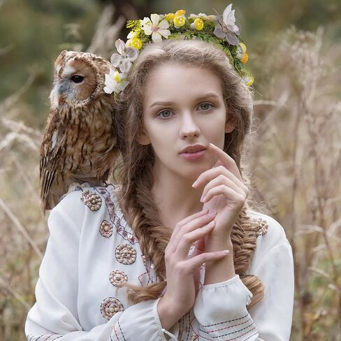 Fantasy Flower Butterfly Mushroom Crown - Renfaire Fairy Headband Elf Woodland Headpiece for Renaissance Halloween in Saudi Arabia