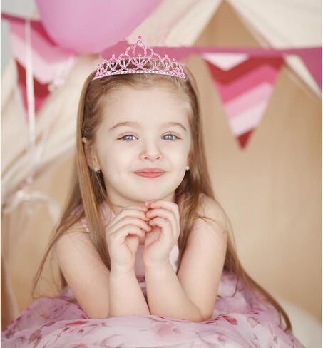 Crown Tiaras for Girls & Women - Silver Crystal Princess Crown for Birthday Cake Topper ، وملحقات باقة الزهور ، وأزياء عيد الهالوين ، وحفلان ، ومسابقة ، وأحداث الزفاف in Kuwait