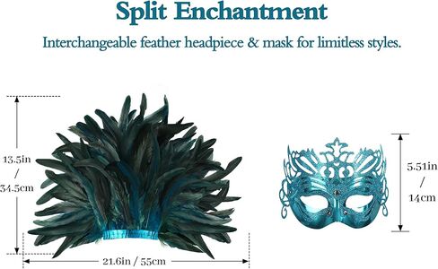 قناع رأس الريشة النسائية قناع كرنفال ريشة القبعات اللفائية Mardi Gras showgirl الملحقات in Kuwait