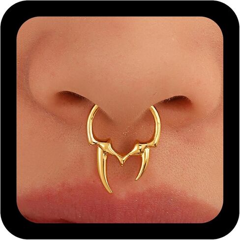 Vintage Cow Horn Nose Ring Metal Cuff Punk Copper African Gold Fake Non Pierced Jewelry for Women in Saudi Arabia