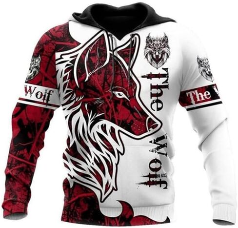 prigridche Wolf & Lion 3D Printed Hoodie Pants Suit Male Autumn Winter Casual Sweashirt Pullover Tracksuit Set in Saudi Arabia