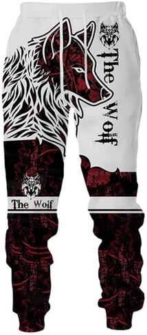 prigridche Wolf & Lion 3D Printed Hoodie Pants Suit Male Autumn Winter Casual Sweashirt Pullover Tracksuit Set in Saudi Arabia