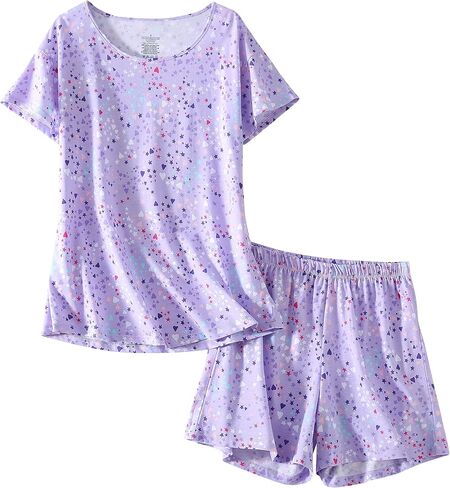 مجموعة بيجامات Pnaeong للسيدات ، والقطن قصير الأكمام Sleeve Wear PJS S-3XL in Kuwait